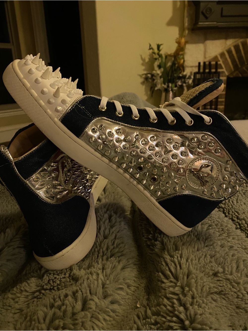 Christian louboutin Lou spikes orlato high top sneakers
